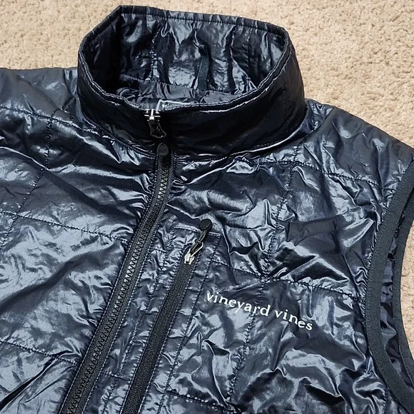 Vineyard Vines Martha Vineyard Black Puffer Vest Jacket Men's Size S Small - Picture 3 of 12